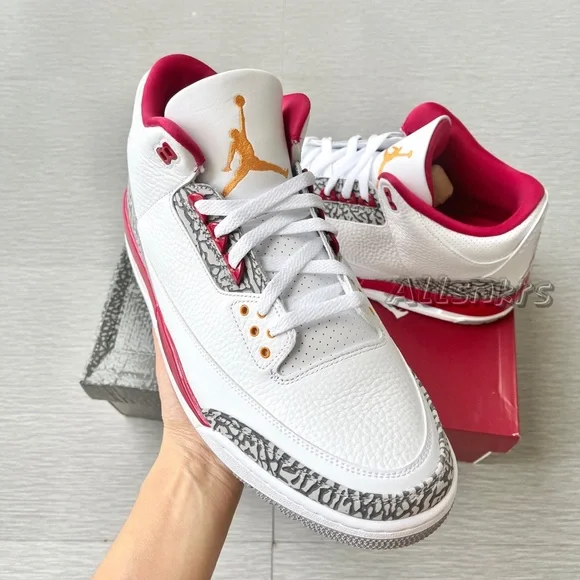 Air Jordan 3 Retro Cardinal Red Men’s - Picture 2 of 8